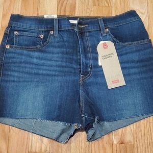 New NWT High-Waisted Dark Wash Levi's Jean Shorts